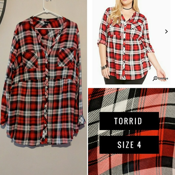 torrid Tops - Torrid size 4 plaid top